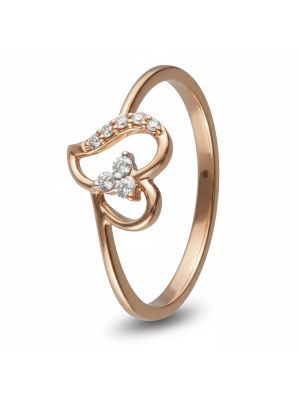 Trendy Heart Rose Gold Diamond Ring
