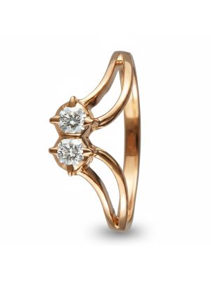 Twin Split-Prong Diamond Ring