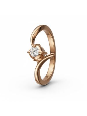 Twist Curve Solitaire Diamond Ring