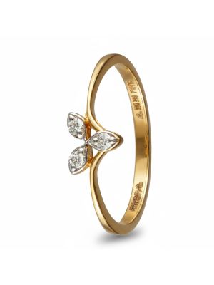 Floral Cluster Diamond Gold Ring
