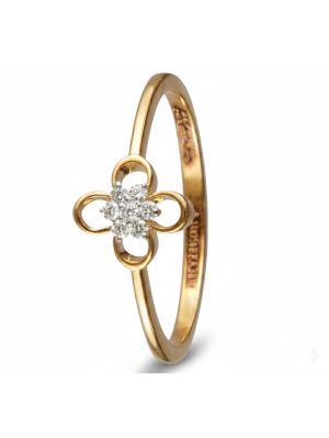 Floral Cluster Diamond Gold Ring