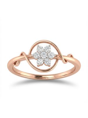 Ornate Bridal Rose Diamond Ring