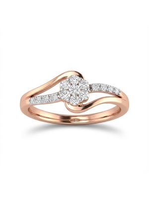 Trendy Floral Rose Diamond Ring