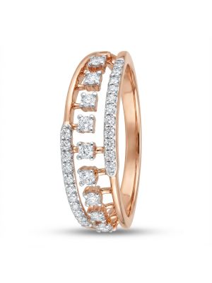 Modern Split Band Rose Diamond Ring