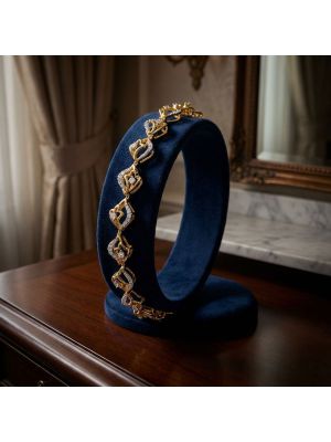 Gold Leaf Art Diamond Bangle