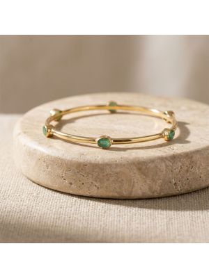 Mayura Emerald Oval Diamond Bangle