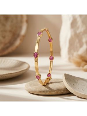 Radiant Pear Ruby Diamond Bangle