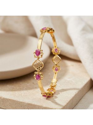 Radiant Honeycomb Ruby Diamond Bangle