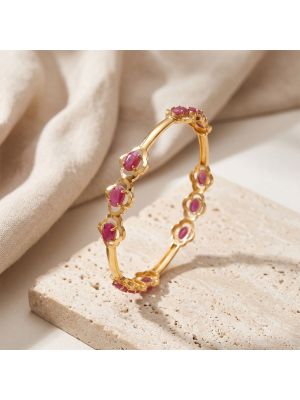 Mayura Ruby Cluster Diamond Bangle