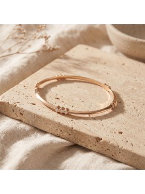 Slim Triple Stone Diamond Bangle