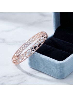 Floral Filigree Rose Diamond Bangle