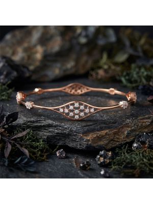 Stylish Lattice Rose Diamond Bangle