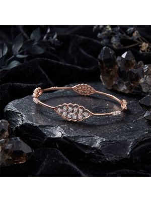 Classic Floral Rose Diamond Bangle