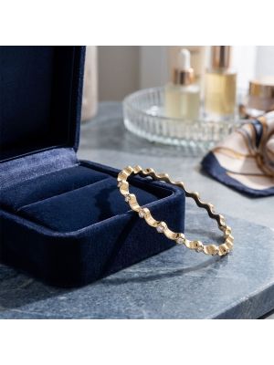 Royal Gold Wave Diamond Bangle