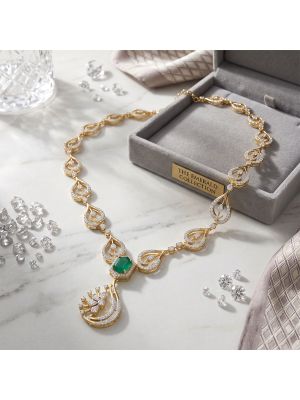 Dynasty Emerald Swirl Diamond Necklace