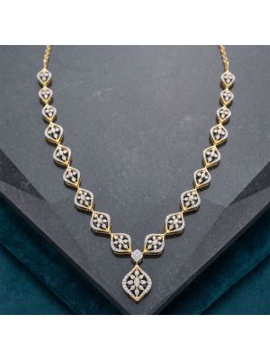 Meridian Geometrical Floral Diamond Necklace