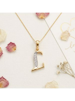 Radiant Monogram L Diamond Pendant