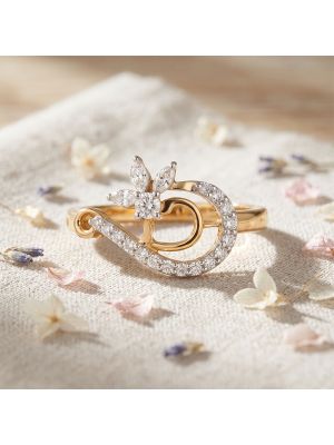 Blooming Floral Crest Diamond Ring