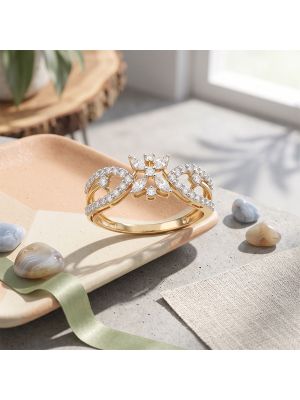 Marquise Floral Filigree Diamond Ring