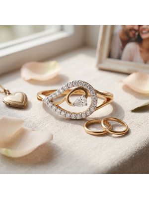 Graceful Teardrop Pear Diamond Ring
