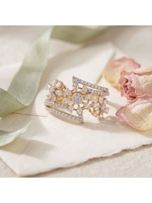 Grand Floral Garden Statement Diamond Ring