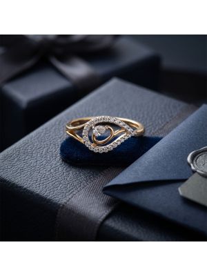 Swirling Paisley Pear Diamond Ring