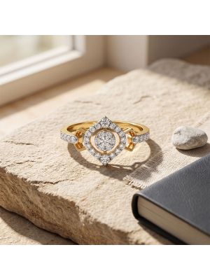 Royal Leaf Prism Diamond Ring