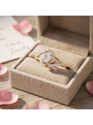 Marquise Spiral Cluster Diamond Ring