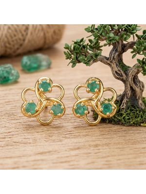 Mayura Emerald Diamond Stud Earrings