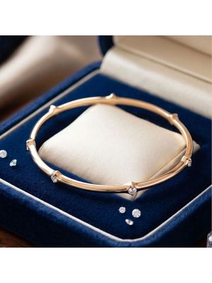 Modern Classic Bamboo Diamond Bangle