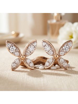 Petal Floral Diamond Stud Earrings