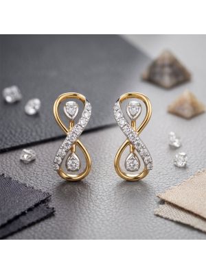 Infinity Loop Twin Diamond Stud Earrings