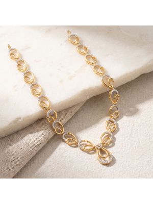 Pearl Drop Diamond Gold Necklace