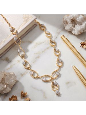 Blossom Accent Diamond Gold Necklace