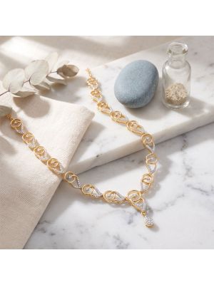 Celestial Swirl Diamond Gold Necklace