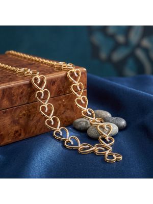 Drop Heart Diamond Gold Necklace