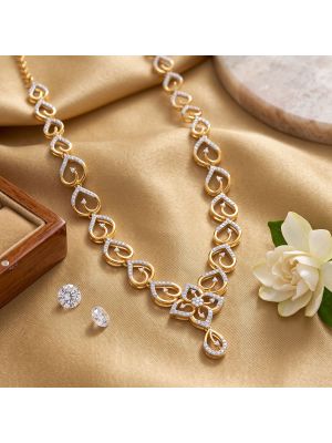 Heart Loop Diamond Gold Necklace