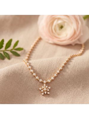 Celestial Snowflake Motif Diamond Necklace