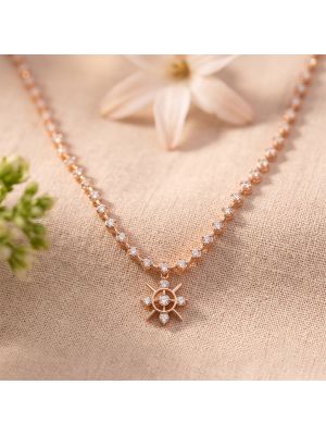 Radiant Sunburst Drop Diamond Necklace