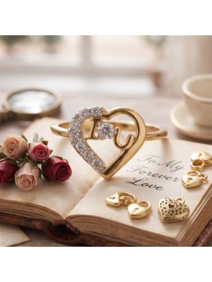 Romantic Love Heart Diamond Ring