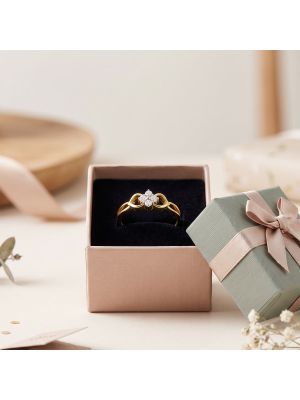 Elegant Heart Accented Cluster Diamond Ring
