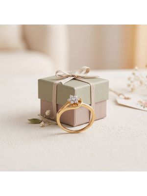 Sophisticated Swirling Floral Cluster Diamond Ring