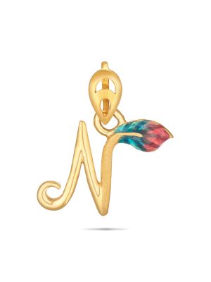 Letter N Gold Pendant