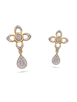Trendy Floral Diamond Earring