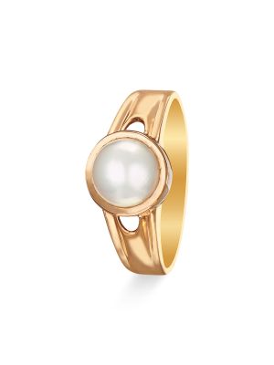 Exquisite 22 Karat Yellow Gold And Pearl Finger Ring