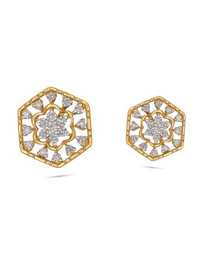Enticing Floral Diamond Earring