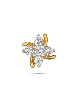 Floral Design Daimond Nose Pin