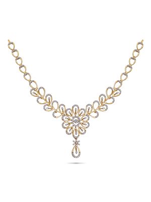 Enticing Floral Diamond Necklace