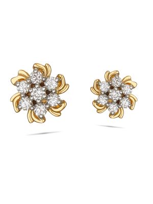 Attractive Floral Diamond Earring