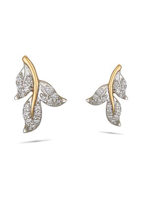 Elegant Leaf Diamond Earring